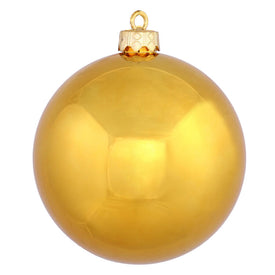 3" Antique Gold Shiny Ball Christmas Ornaments 32 Per Box