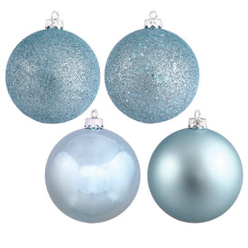 2.4" Baby Blue Four-Finish Ball Christmas Ornaments 60 Per Box