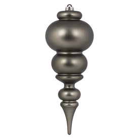 14" Pewter Matte Finial Christmas Ornament