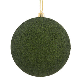 2.4" Moss Green Glitter Ball Christmas Ornaments 24 Per Bag