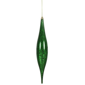 13" Emerald Mercury Rain Drop Ornaments 2 Per Bag
