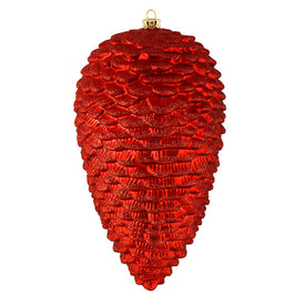 10" Red Matte Glitter Pine Cones 2 Per Box