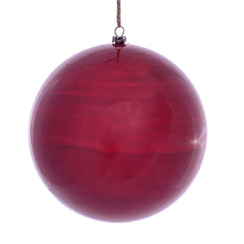 6" Red Wood Grain Ball Ornaments 3 Per Pack
