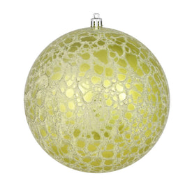 6" Lime Crackle Ball Ornaments 4 Per Bag