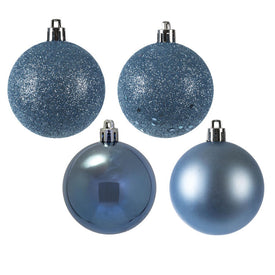 2.4" Periwinkle Four-Finish Ball Christmas Ornaments24 Per Box