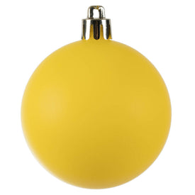 2.4" Yellow Matte Ball Ornaments 24-Pack