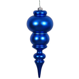 14" Blue Matte Finial Ornament