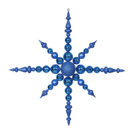 43" Blue Three-Finish Snowflake Christmas Ornaments