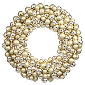 22" Gold Shiny/Matte Ball Wreath