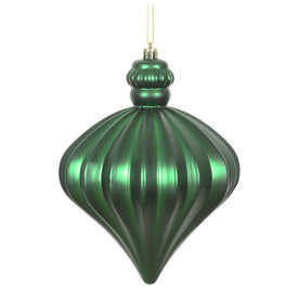 6" Emerald Matte Onion Drop Ornaments with Drilled and Wired Caps 4 Per Bag
