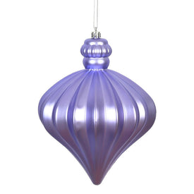 6" Lavender Matte Onion Drop Ornaments with Drilled and Wired Caps 4 Per Bag