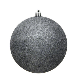12" Pewter Glitter Ball Ornament