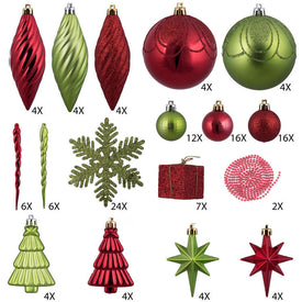 Red/Kiwi Christmas Ornament Assortment 125 Per Box