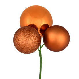18" Copper Ball Ornament Picks 4 Per Bag