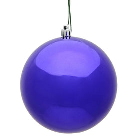 6" Purple Shiny Ball Ornaments 4-Pack
