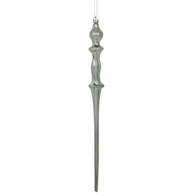 15.7" Pewter Shiny Icicle Ornaments 3 Per Box
