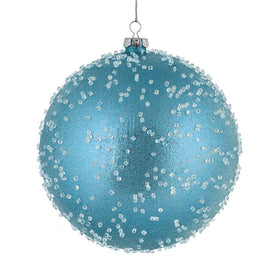 8" Baby Blue Ice Ball Ornaments 2 Per Bag