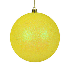 2.4" Yellow Glitter Ball Christmas Ornaments 24 Per Bag