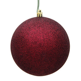 12" Burgundy Glitter Ball Ornament