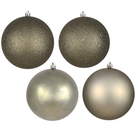 4" Wrought Iron Four-Finish Ball Christmas Ornaments 12 Per Box