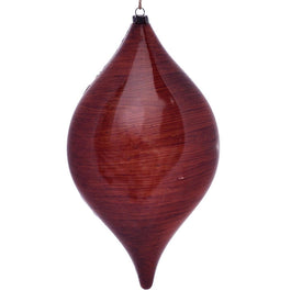 11.5" Copper Wood Grain Drop Ornaments 2 Per Pack