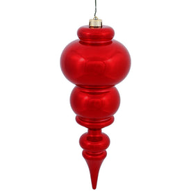 14" Red Shiny Finial Ornament