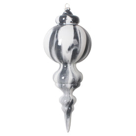 10" Gray/White Marble Finial Ornaments 2 Per Bag