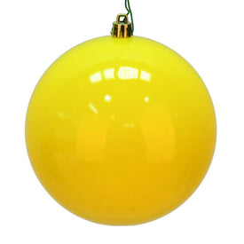 6" Yellow Shiny Ball Ornaments 4-Pack