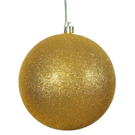 12" Antique Gold Glitter Ball Ornament