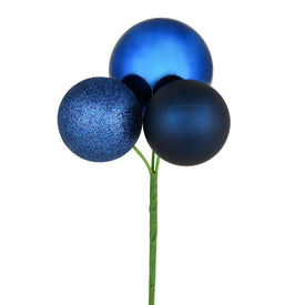 18" Midnight Blue Ball Ornament Picks 4 Per Bag