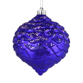 6" Purple Glitter Pine Cone Ornaments 6 Per Bag