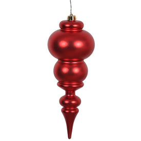 14" Red Matte Finial Ornament