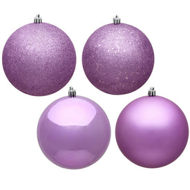 2.4" Orchid Four-Finish Ball Christmas Ornaments 24 Per Box