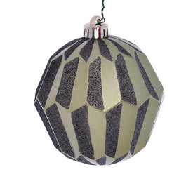 5" Wrought Iron Glitter Faceted Ball Ornaments 3 Per Pack