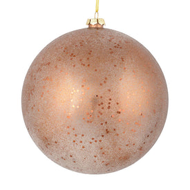 8" Mocha Glitter Clear Ball Ornaments 2 Per Bag