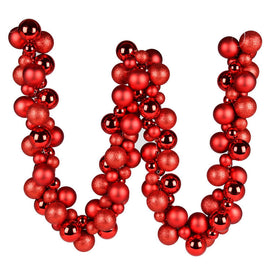 6' Red Assorted Ball Ornaments Garland