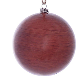 4" Copper Wood Grain Ball Ornaments 6 Per Pack