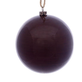 4" Plum Wood Grain Ball Ornaments 6 Per Pack