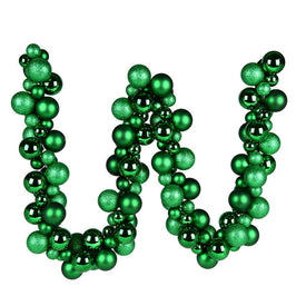 6' Green Assorted Ball Ornaments Garland