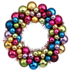 12" Multi-Colored Shiny/Matte Ball Wreath