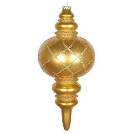 13" Gold Candy Glitter Net Finial Ornament