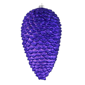 10" Purple Matte Glitter Pine Cones 2 Per Box