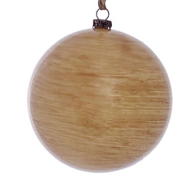 4" Tan Wood Grain Ball Ornaments 6 Per Pack