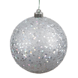 12" Silver Sequin Ball Christmas Ornament 1 Per Bag