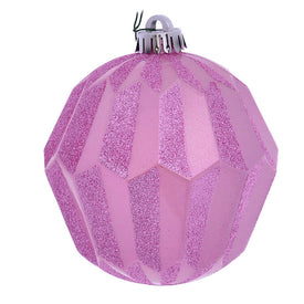 5" Pink Glitter Faceted Ball Ornaments 3 Per Pack