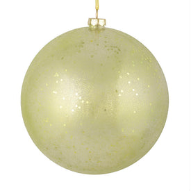 6" Celadon Glitter Clear Ball Ornaments 4 Per Bag
