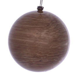4" Brown Wood Grain Ball Ornaments 6 Per Pack