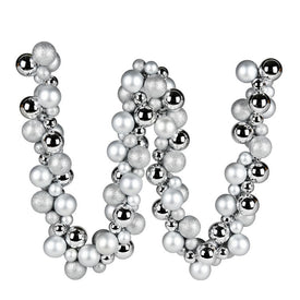 6' Silver Assorted Ball Ornaments Garland