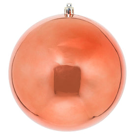 6" Coral Shiny Ball Ornaments 4-Pack