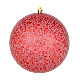 6" Red Crackle Ball Ornaments 4 Per Bag